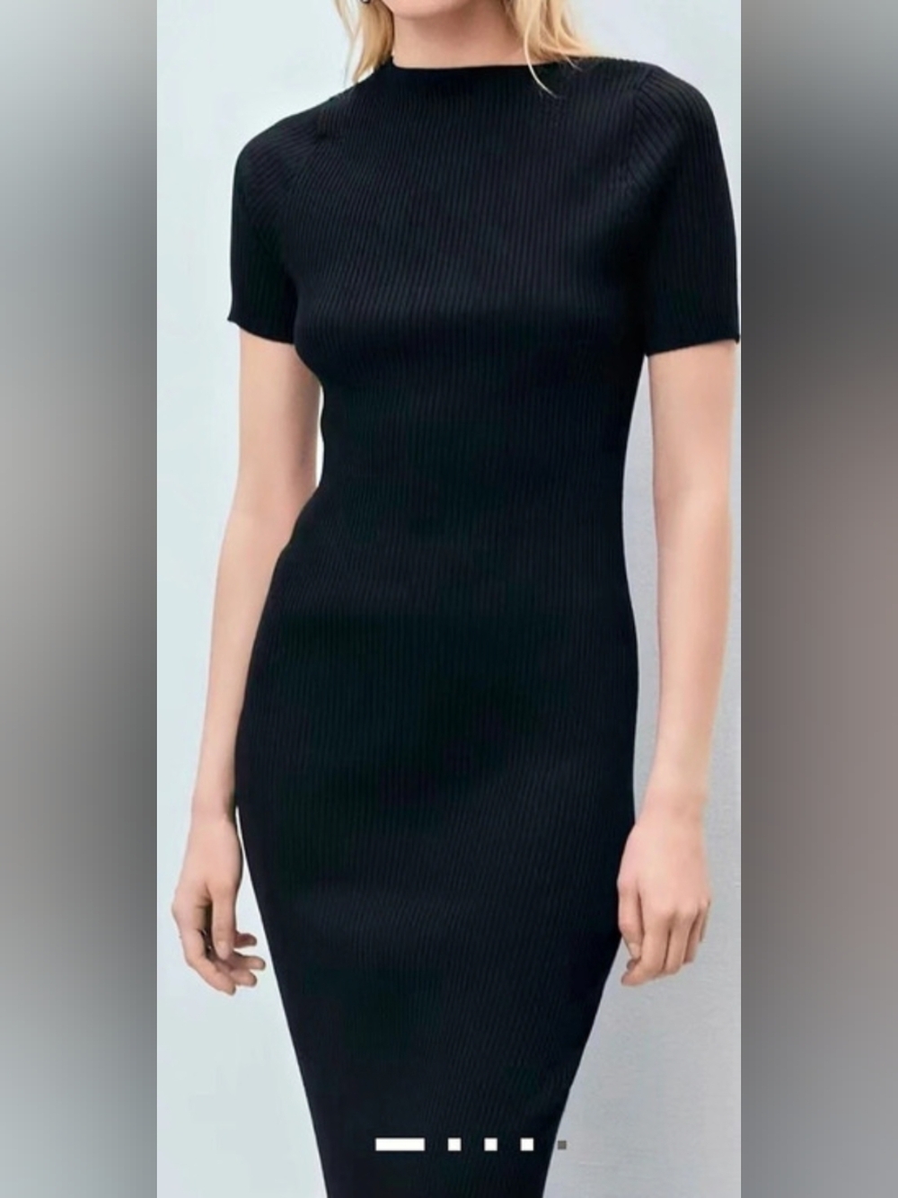 New Mango Ribbed Reversible Midi-Dress - Picture 2 of 4